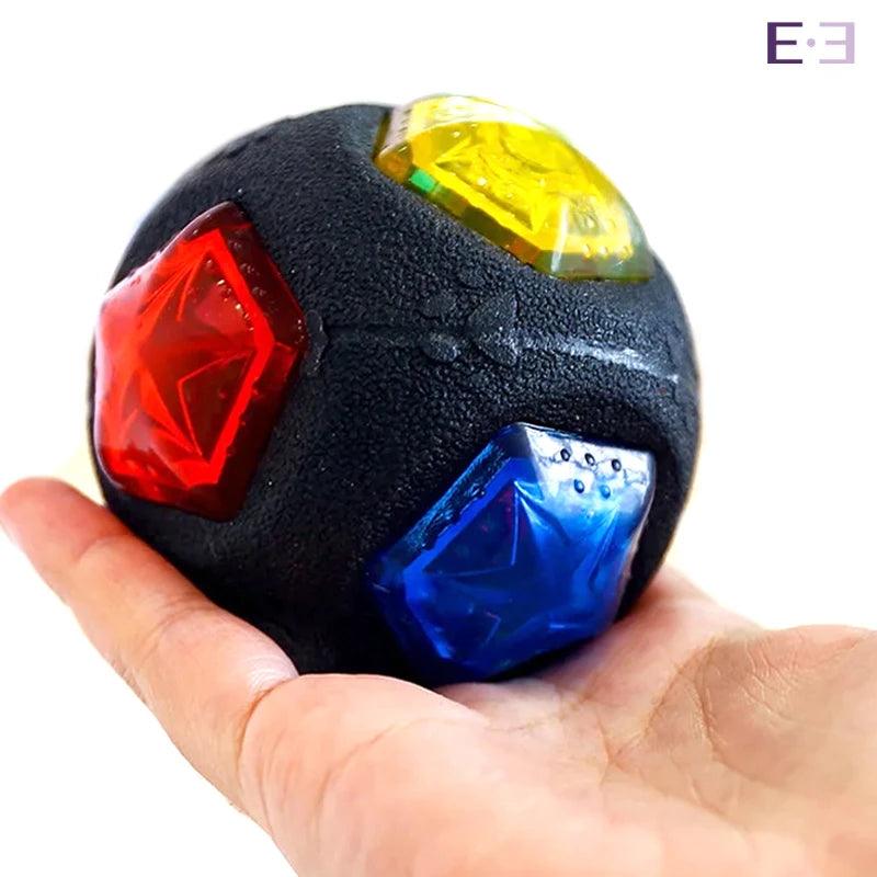 Bola de Borracha com LED e Som para Pets Modelo 2 - Estilo.e