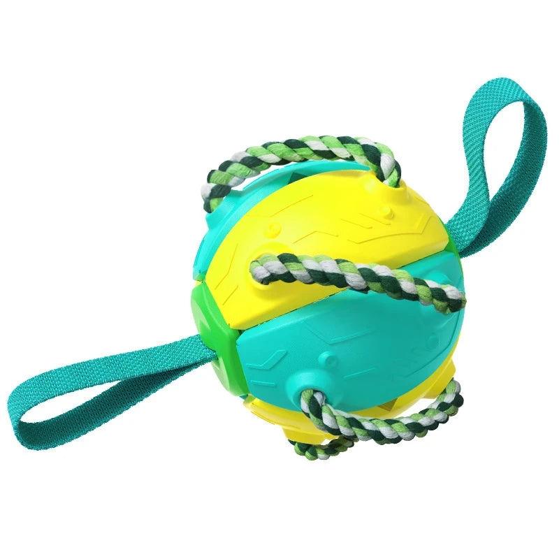 Brinquedo Interativo Bola Frisbee para Cães Amarelo/Turquesa - Estilo.e