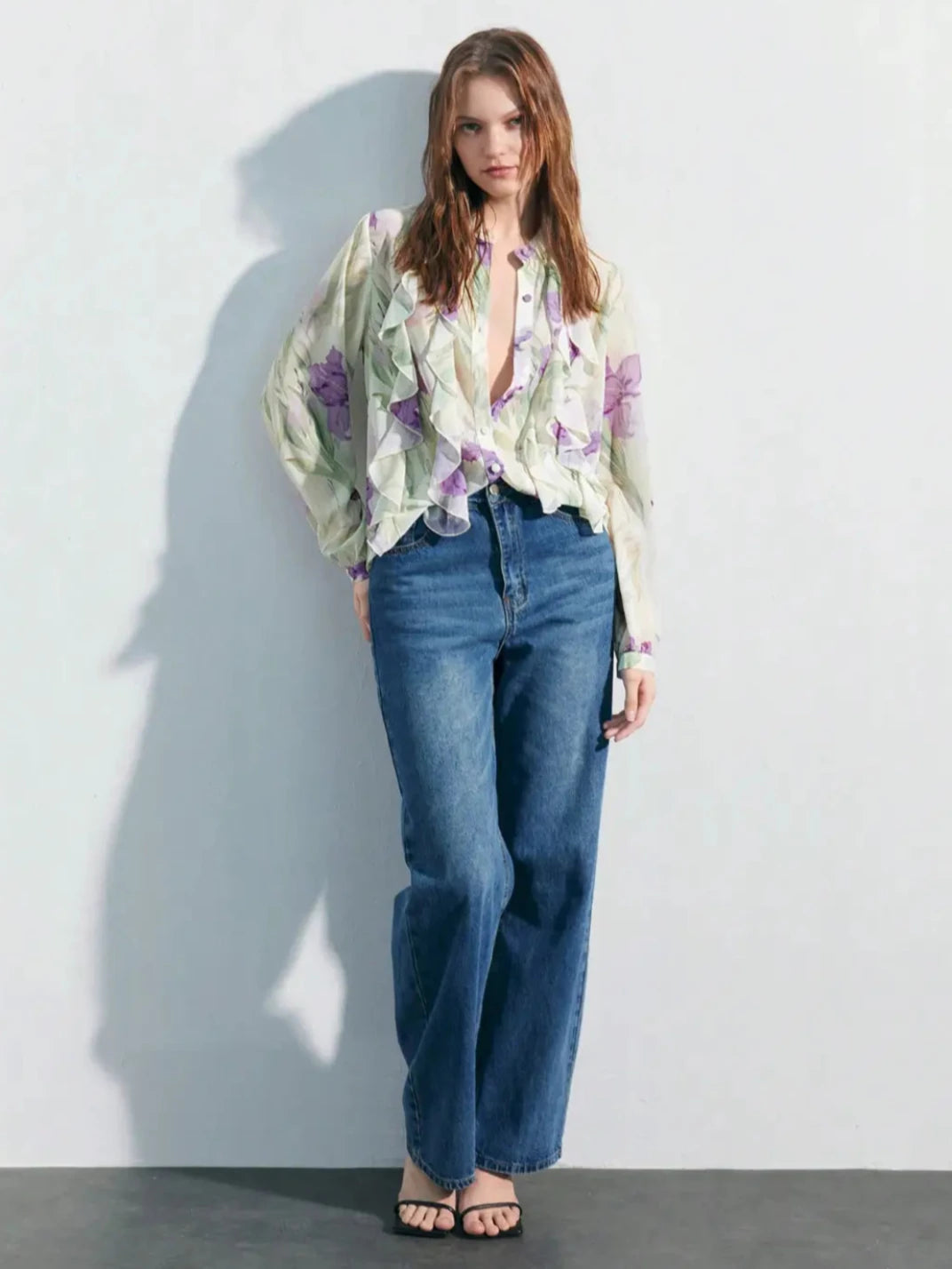 Blusa Feminina Manga Longa Babado Floral - EstiloE, Blusa Feminina, Blusa Manga Longa, Camisa Floral, Blusa Floral, Camisa Feminina Floral Camisa Feminina, Camisa Feminina Manga Longa, Camisa Feminina Estampada