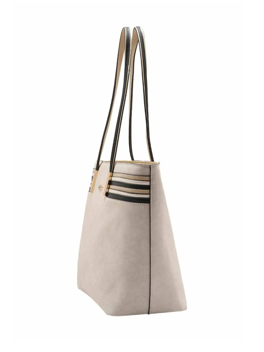 Bolsa Grande Detalhe Listras Chic Bege - EstiloE, Bolsa de Ombro, Bolsa Grande, Bolsa Grande Feminina, Bolsa Casual, Bolsa Feminina, Bolsa Elegante, Bolsa de Couro