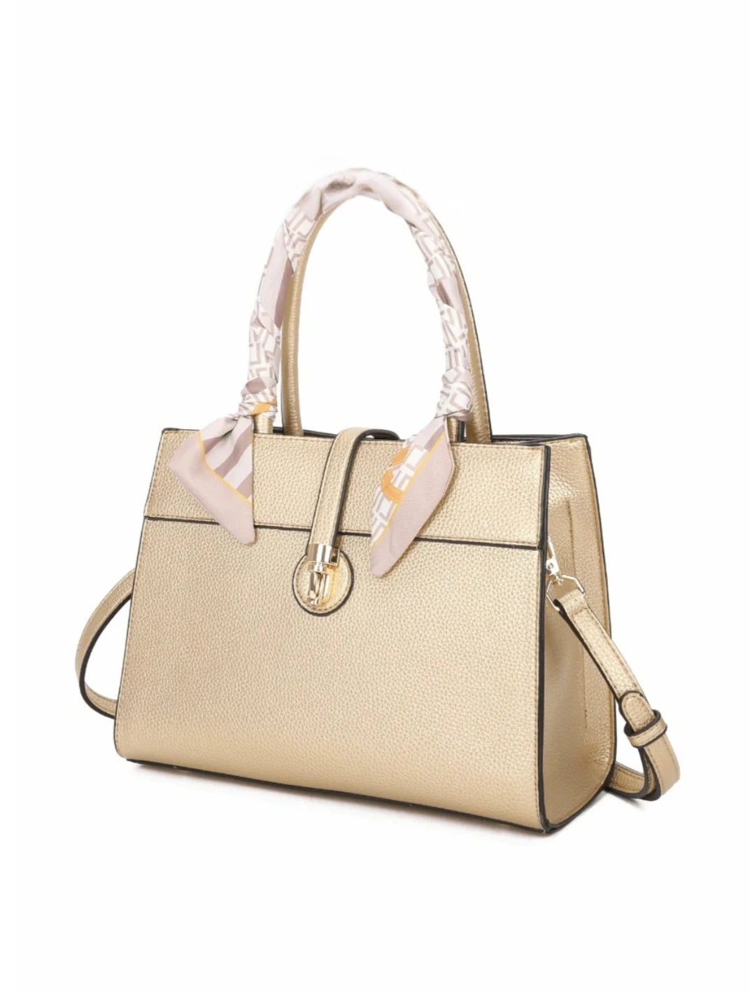 Bolsa Estruturada Alça com Lenço - EstiloE, Bolsa Feminina, Bolsa Feminina Média, Bolsa de ombro, Bolsa Estruturada, Bolsa Couro PU, Bolsa Couro Ecológico