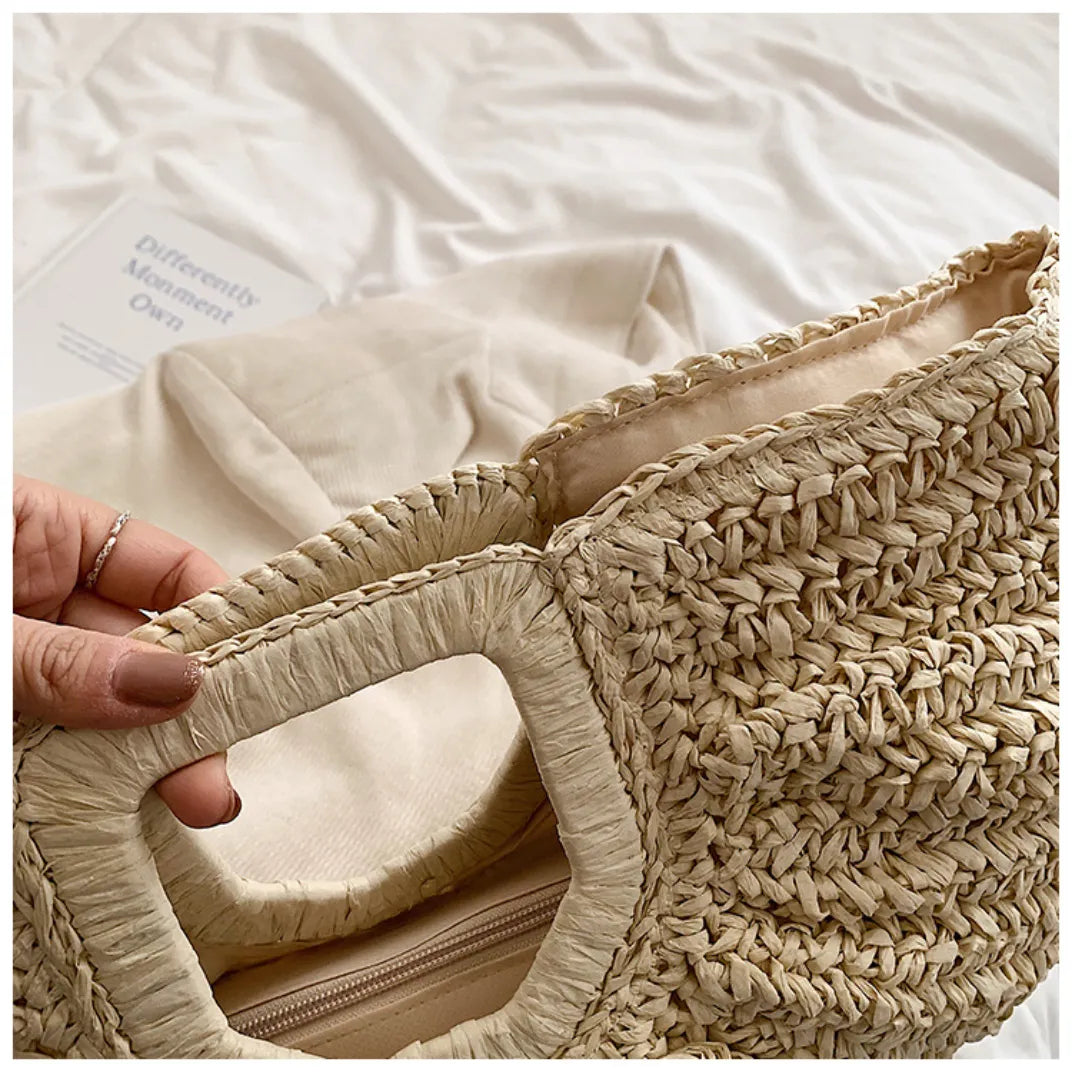 Bolsa de Palha Meia Lua Glam EstiloE, Bolsa de Palha, Bolsa de Praia, Bolsa Grande, Bolsa de Praia de Palha, Bolsa Feminina, Bolsa Grande de Praia, Bolsa Boho, Bolsa de Mão, Bolsa Elegante
