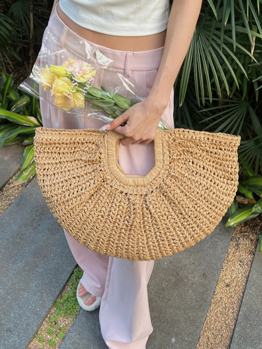 Bolsa de Palha Meia Lua Glam EstiloE, Bolsa de Palha, Bolsa de Praia, Bolsa Grande, Bolsa de Praia de Palha, Bolsa Feminina, Bolsa Grande de Praia, Bolsa Boho, Bolsa de Mão, Bolsa Elegante