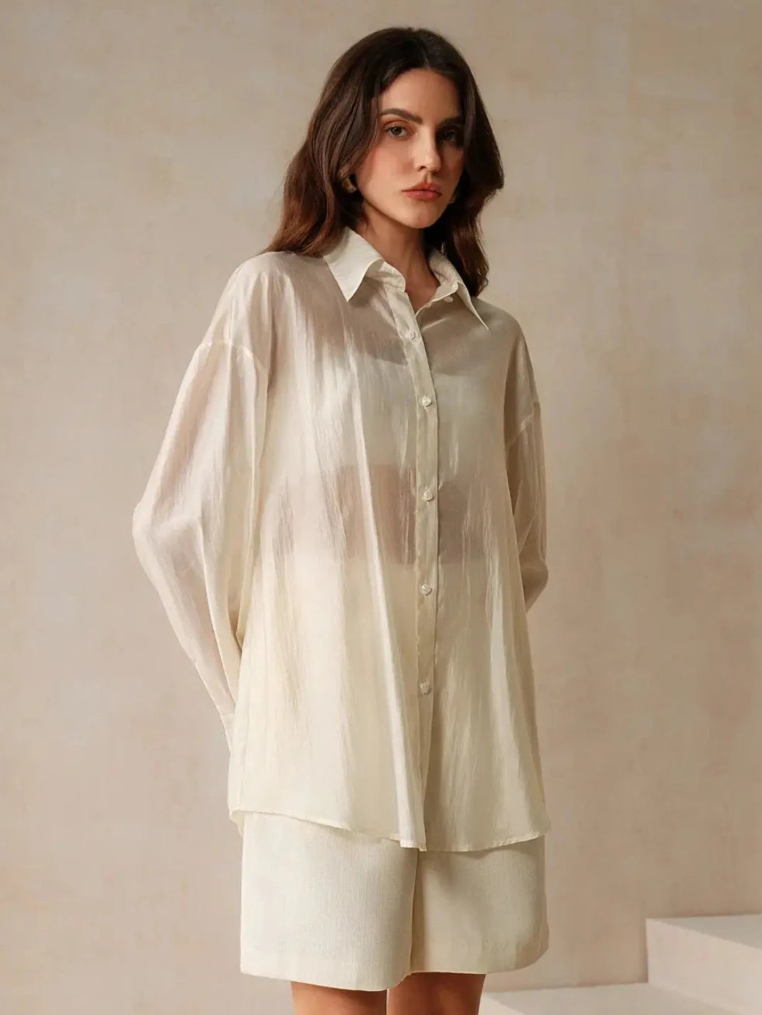 Camisa Feminina Manga Longa Costa Vazada - EstiloE, Camisa Feminina, Camisa Feminina Manga Longa, Blusa Feminina, Blusa Manga Longa, Camisa Social Feminina