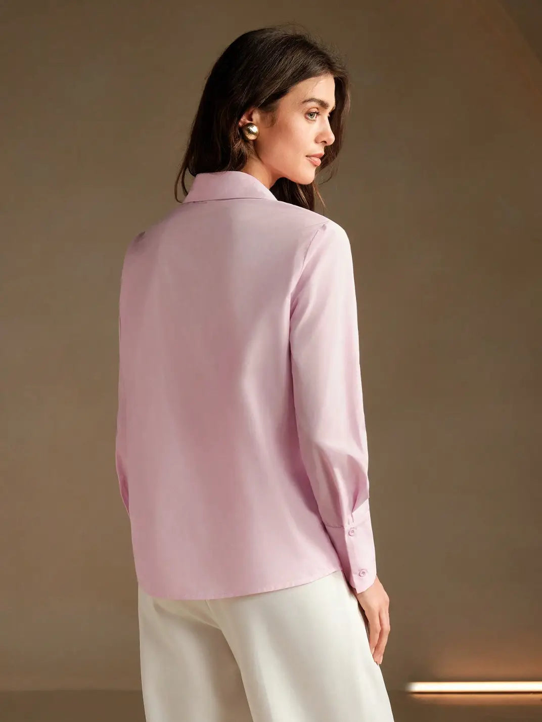 Camisa Feminina Manga Longa Flor Rosa - EstiloE, Camisa Feminina, Camisa Feminina Manga Longa, Camisa Feminina com Flor, Blusa Feminina, Blusa Manga Longa, Blusa com Flor, Camisa Feminina Rosa