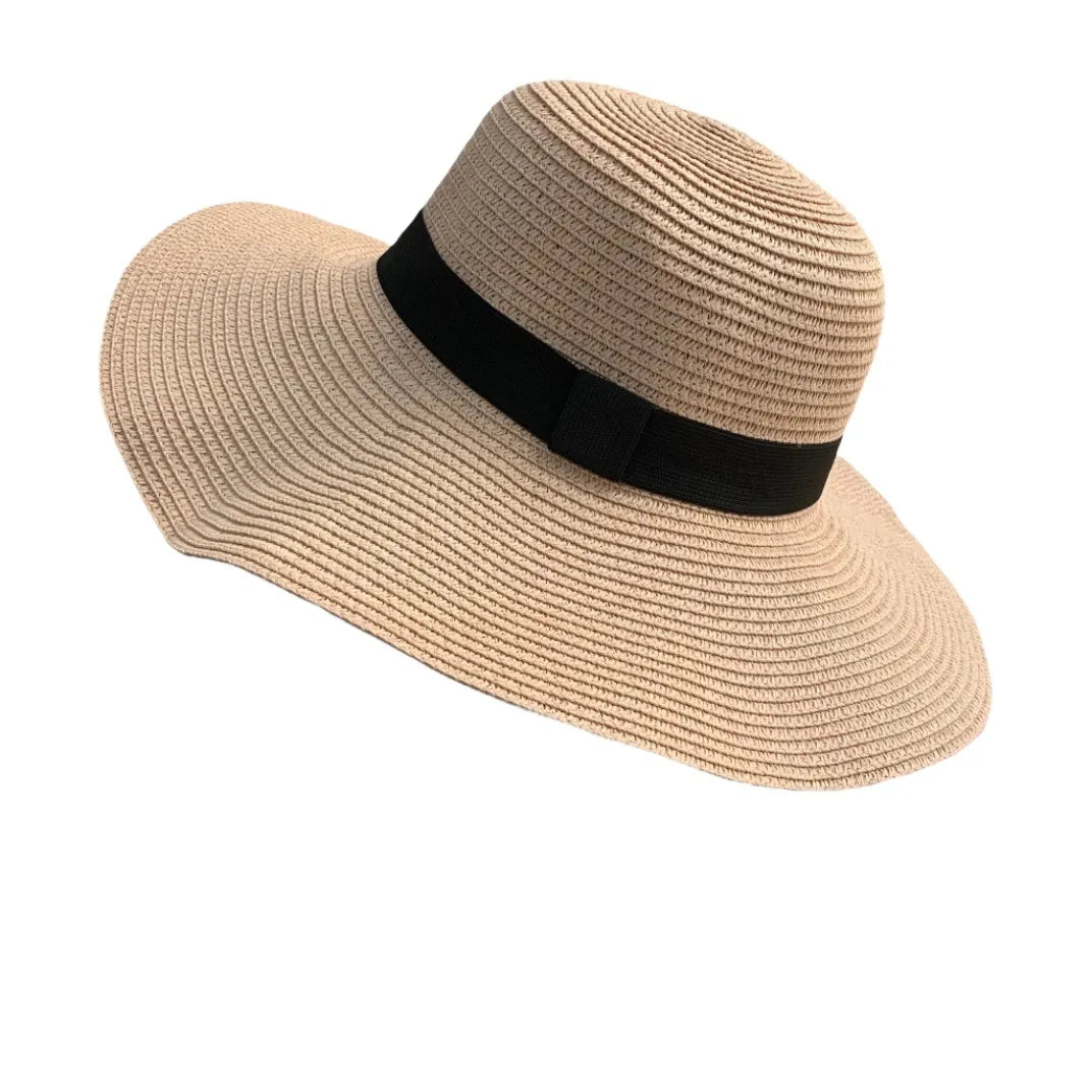 Chapéu de Praia Floppy Aba Larga Bege EstiloE, Chapéu Floppy de Aba Larga, Chapéu Feminino, Chapéu de Praia Floppy, Chapéu de Praia de Aba Larga, Chapéu de Praia, Chapéu de Palha Bege