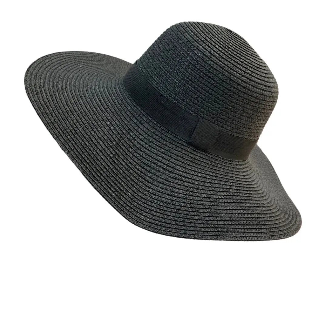 Chapéu de Praia Floppy Aba Larga Preto EstiloE, Chapéu Floppy de Aba Larga, Chapéu Feminino, Chapéu de Praia Floppy, Chapéu de Praia de Aba Larga, Chapéu de Praia, Chapéu de Palha Preto