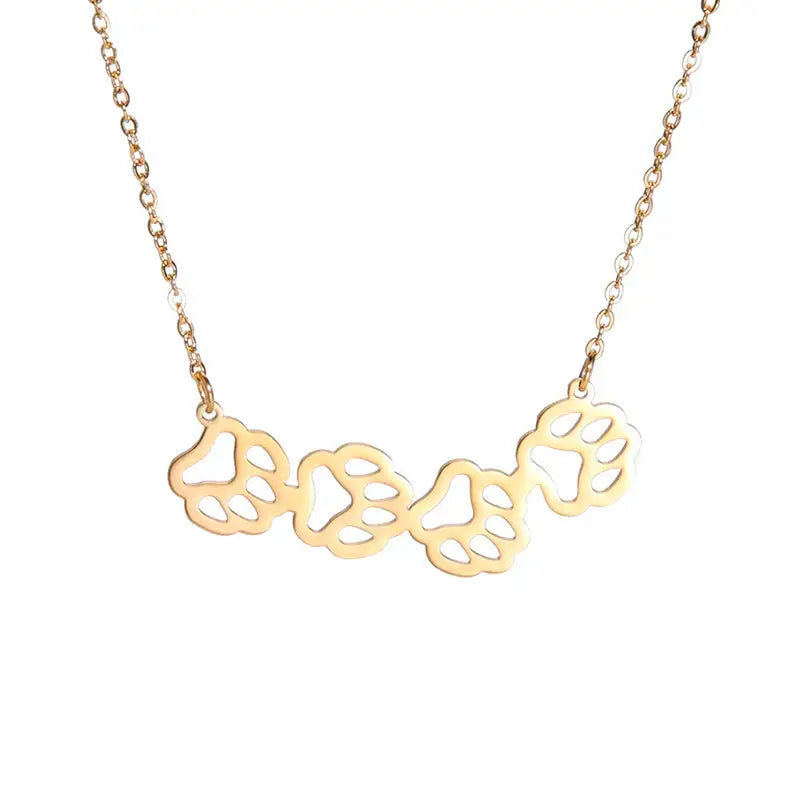 Colar Patinhas Pet Dourado - Estilo.e