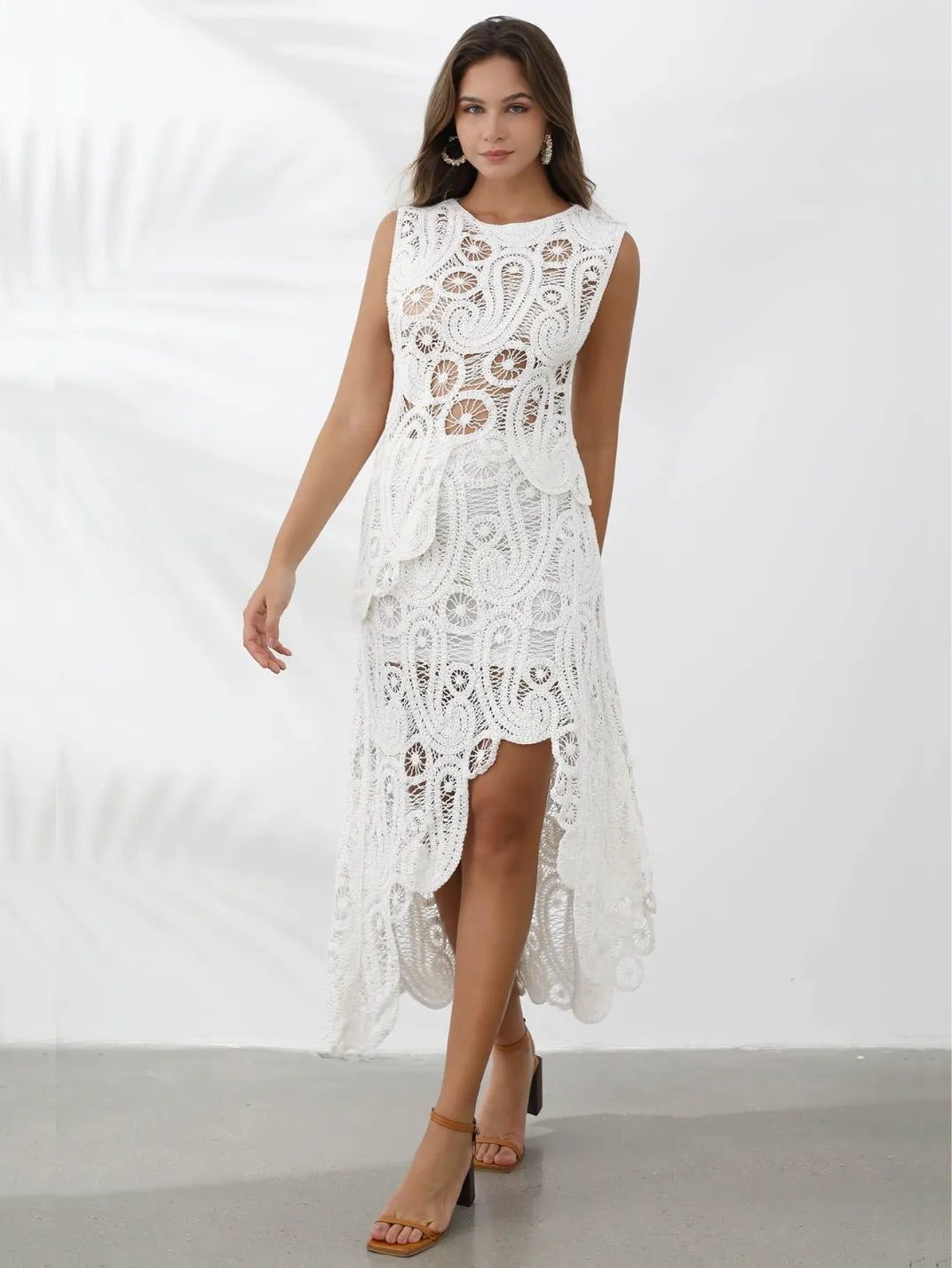 Conjunto Saia e Blusa Crochê Paisley Branco EstiloE, Conjunto Feminino, Conjunto Saia e Blusa, Conjunto Feminino Saia e Blusa, Conjunto Feminino Elegante, Conjunto Croche Feminino, Conjunto Saia e Blusa Croche, Conjunto Croche Branco