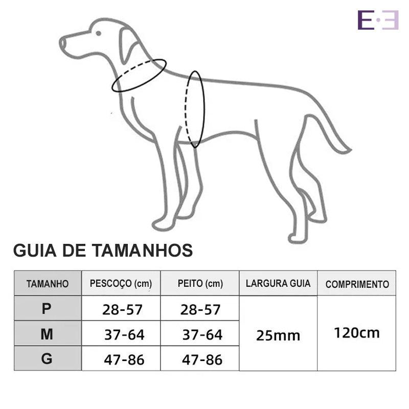 Guia e Peitoral para Cachorro Colorida Medidas - Estilo.e