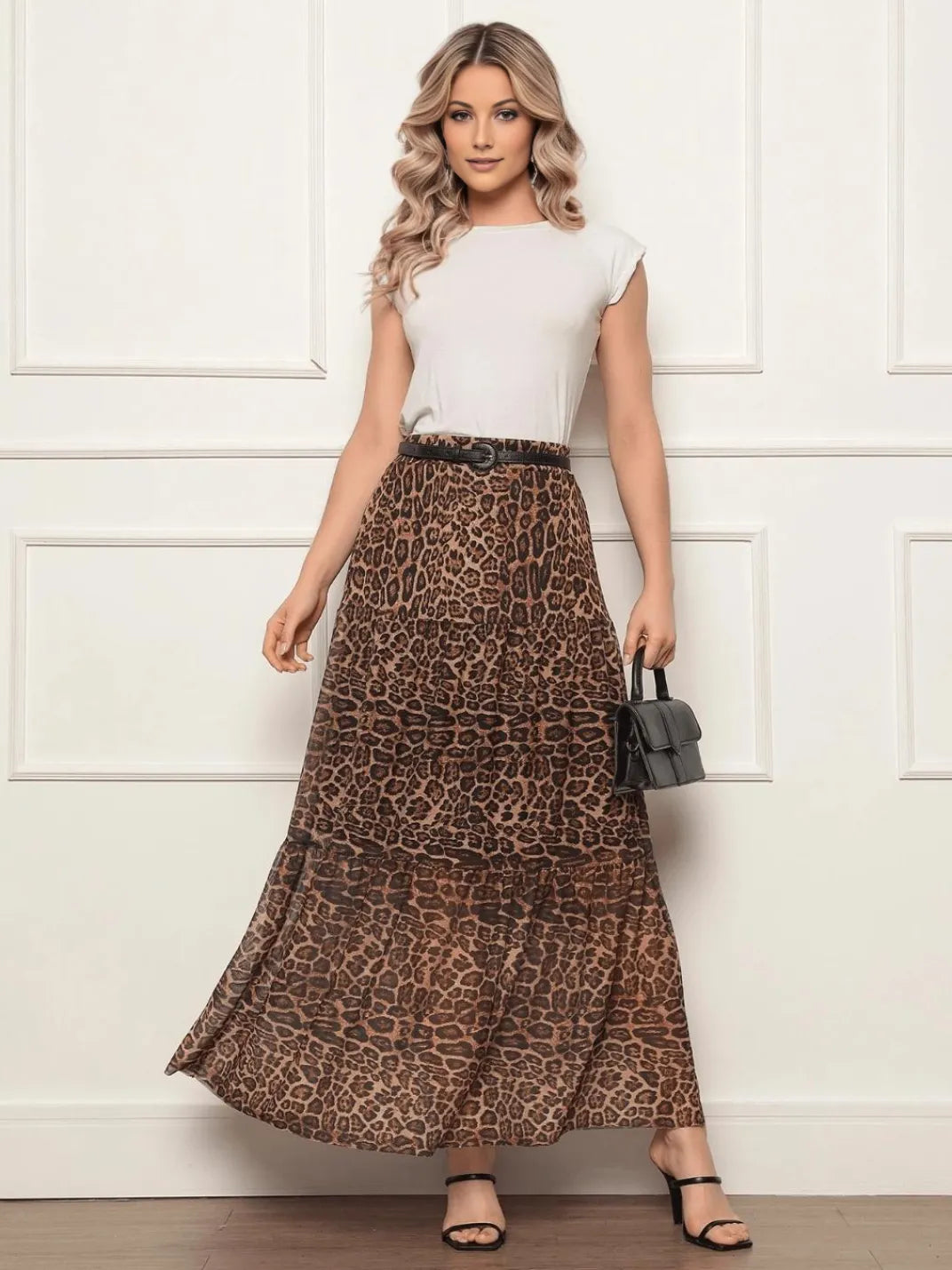 Saia Longa Tule Oncinha Tres Marias - EstiloE, Saia Longa, Saia Tule, Saia Feminina, Saia Casual, Saia Franzida, Saia Longa Estampada, Saia Tres Marias