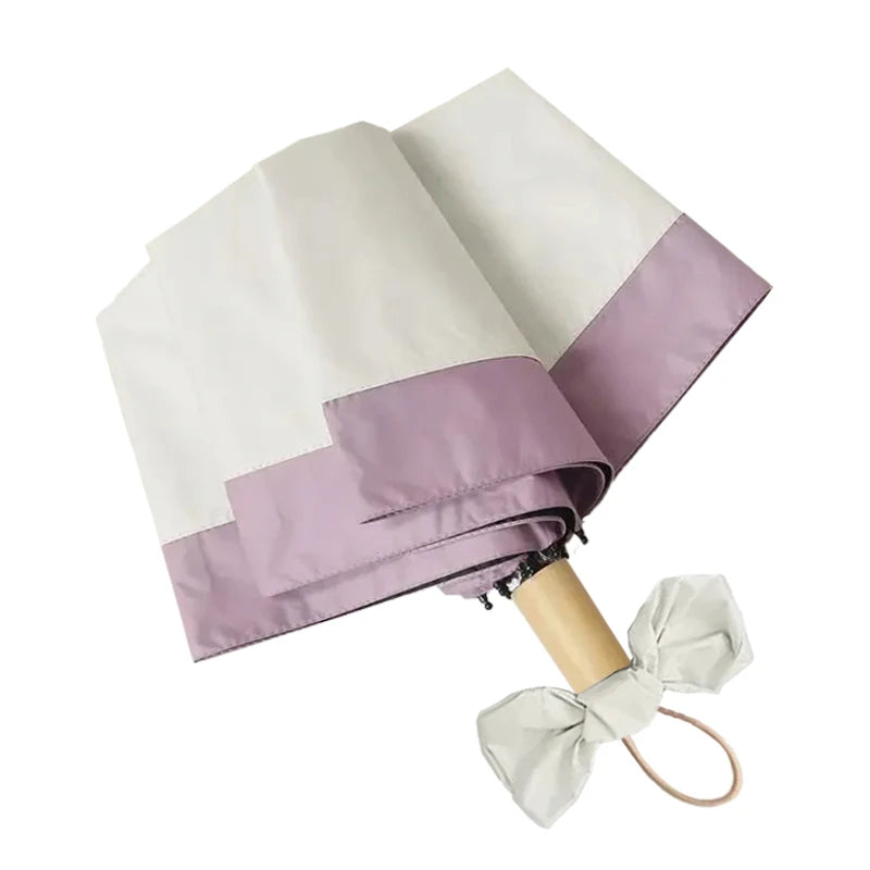 Sombrinha Manual Bicolor Lilac Branco - Estilo.E, Sombrinha, Sombrinha Manual, Sombrinha com Proteção Solar, Sombrinha Mini, Mini Guarda Chuva, Sombrinha Pequena, Guarda Chuva de Bolsa, Sombrinha de Chuva