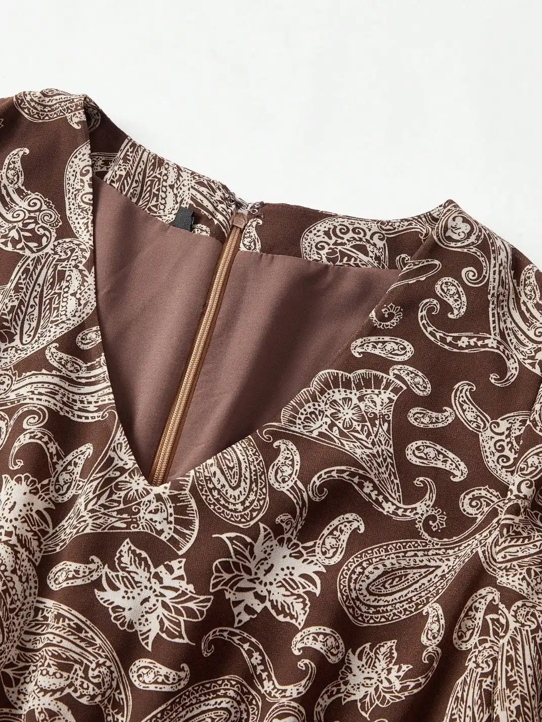 Vestido Longo Franzido Manga Longa Boho- EstiloE, Vestido Manga Longa Bufante, Vestido Longo, Vestido Manga Longa, Vestido Boho, Vestido Elegante, Vestido Casual, Vestido Chiffon, Vestido Estampa Paislay, Vestido Boho Chic