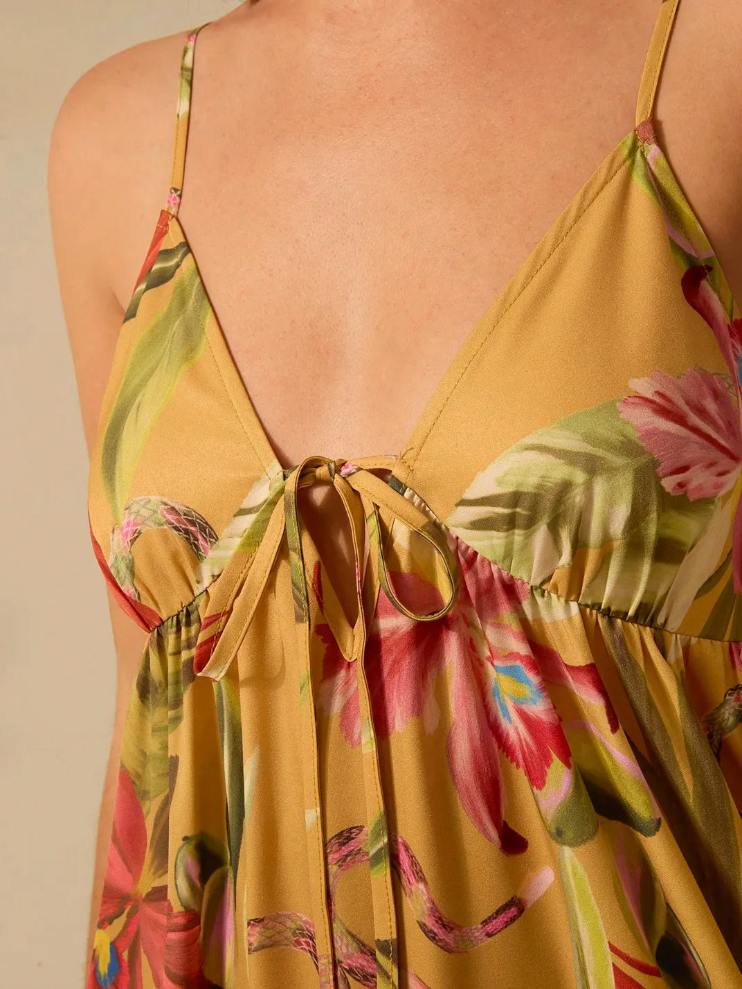 Vestido Longo Três Marias Orquídea - EstiloE, Vestido Soltinho, Vestido Rodado, Vestido Longo, Vestido Franzido, Vestido Floral, Vestido Feminino, Vestido Estampado, Vestido Casual, Vestido Boho, Vestido Alcinha, Vestido Três Marias
