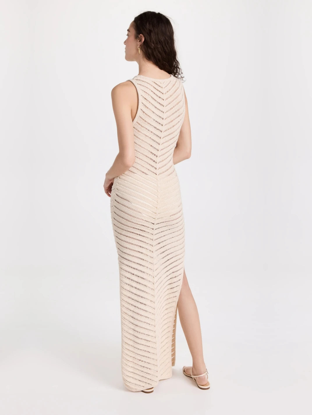 Vestido Saída de Praia Longo Chevron EstiloE, Vestido Feminino, Vestido Saída de Praia, Vestido Croche, Vestido Tricô, Vestido Longo Tricô, Saída de Praia Croche Bege