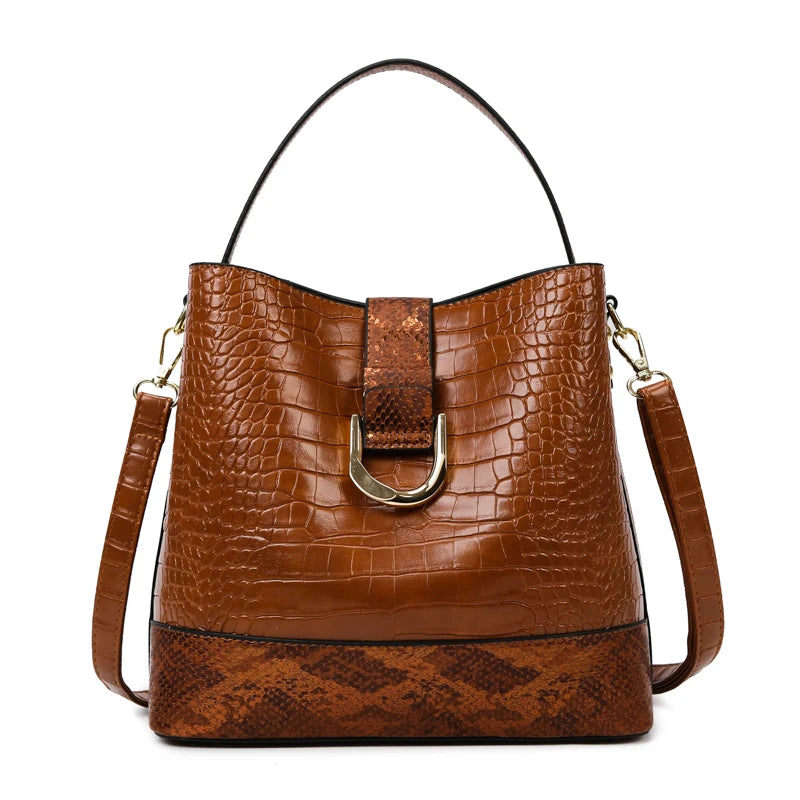 Bolsa Feminina Textura Croco Marrom, Bolsa Feminina Média, Bolsa Feminina de Ombro, Bolsa Transversal Feminina, Bolsa Feminina, Bolsa de Passeio, Bolsa de Ombro,