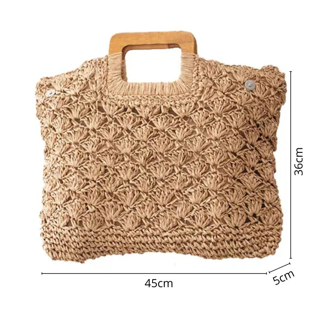 Bolsa de Palha Croche Alça Madeira Caqui EstiloE, Bolsa de Palha, Bolsa de Praia, Bolsa Grande, Bolsa de Praia de Palha, Bolsa Feminina, Bolsa Grande de praia, Bolsa de Croche, Bolsa Boho, bolsa Transversal