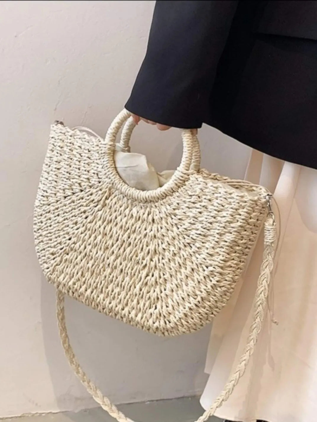 Bolsa de Palha Meia Lua Bege EstiloE, Bolsa de Palha, Bolsa de Praia, Bolsa Grande, Bolsa de Praia de Palha, Bolsa Feminina, Bolsa Grande de Praia, Bolsa Boho, Bolsa de Mão