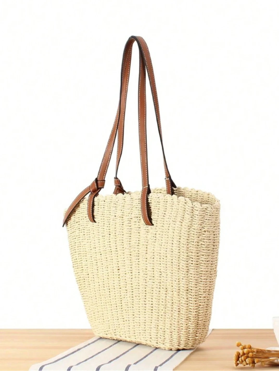 Bolsa de Praia Grande Estruturada Bege EstiloE, Bolsa de Palha, Bolsa de Praia, Bolsa Grande, Bolsa de Praia de Palha, Bolsa Feminina, Bolsa Grande de Praia, Bolsa Boho, Bolsa de Ombro