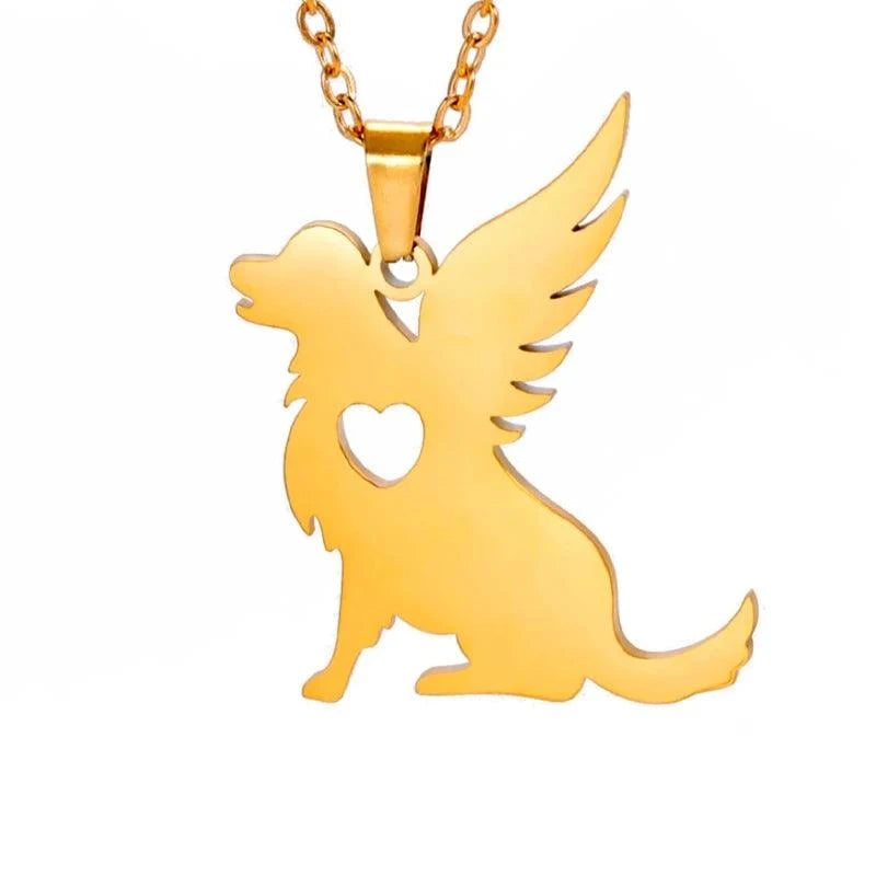 Colar Anjinhos Pets Cachorro Dourado - Estilo.e