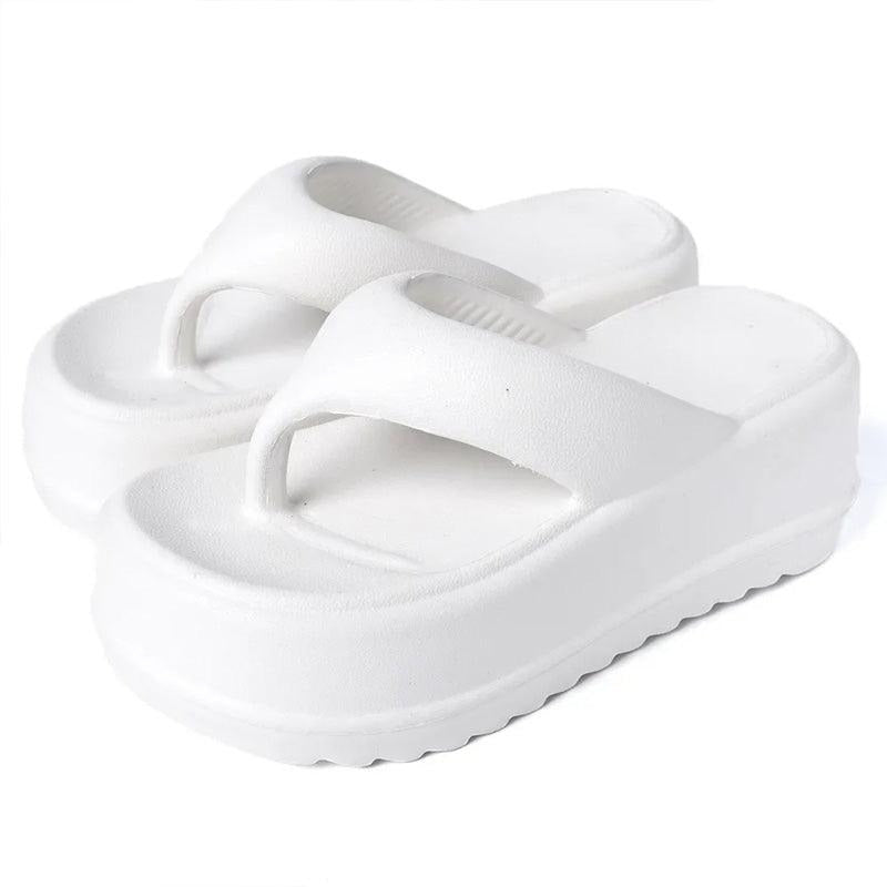 Chinelo Plataforma Feminino de Dedo Branco - Estilo.E