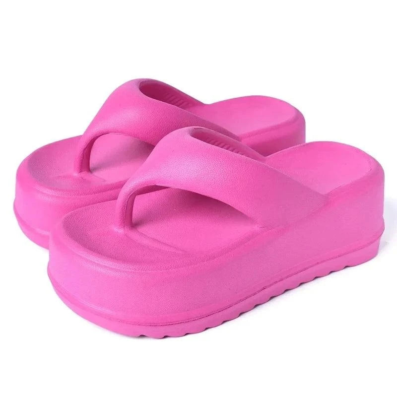 Chinelo Plataforma Feminino de Dedo Pink - Estilo.E