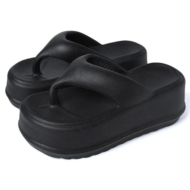 Chinelo Plataforma Feminino de Dedo Preto - Estilo.E