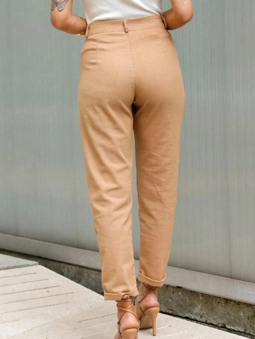 Calça Feminina de Linho Básica Caramelo - EstiloE, Calça Skinny, Calça Reta Feminina, Calça Feminina Casual, Calça Feminina, Calça de Linho Feminina, Calça de Linho Caramelo