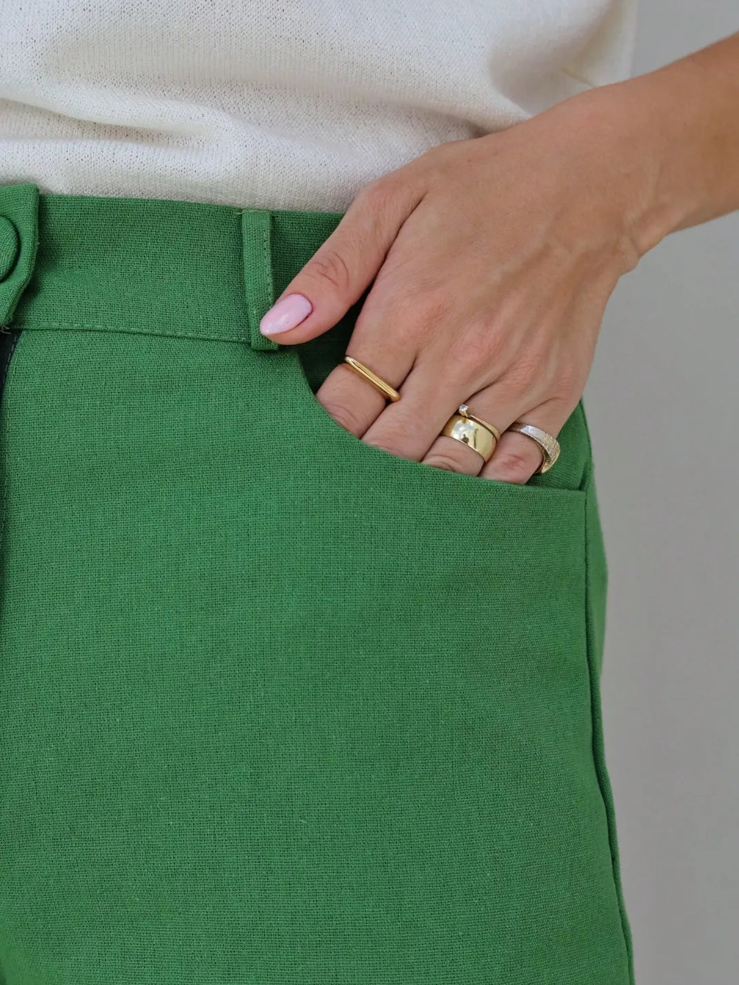 Calça Feminina de Linho Básica Verde - EstiloE, Calça Skinny, Calça Reta Feminina, Calça Feminina Casual, Calça Feminina, Calça de Linho Feminina, Calça de Linho Verde
