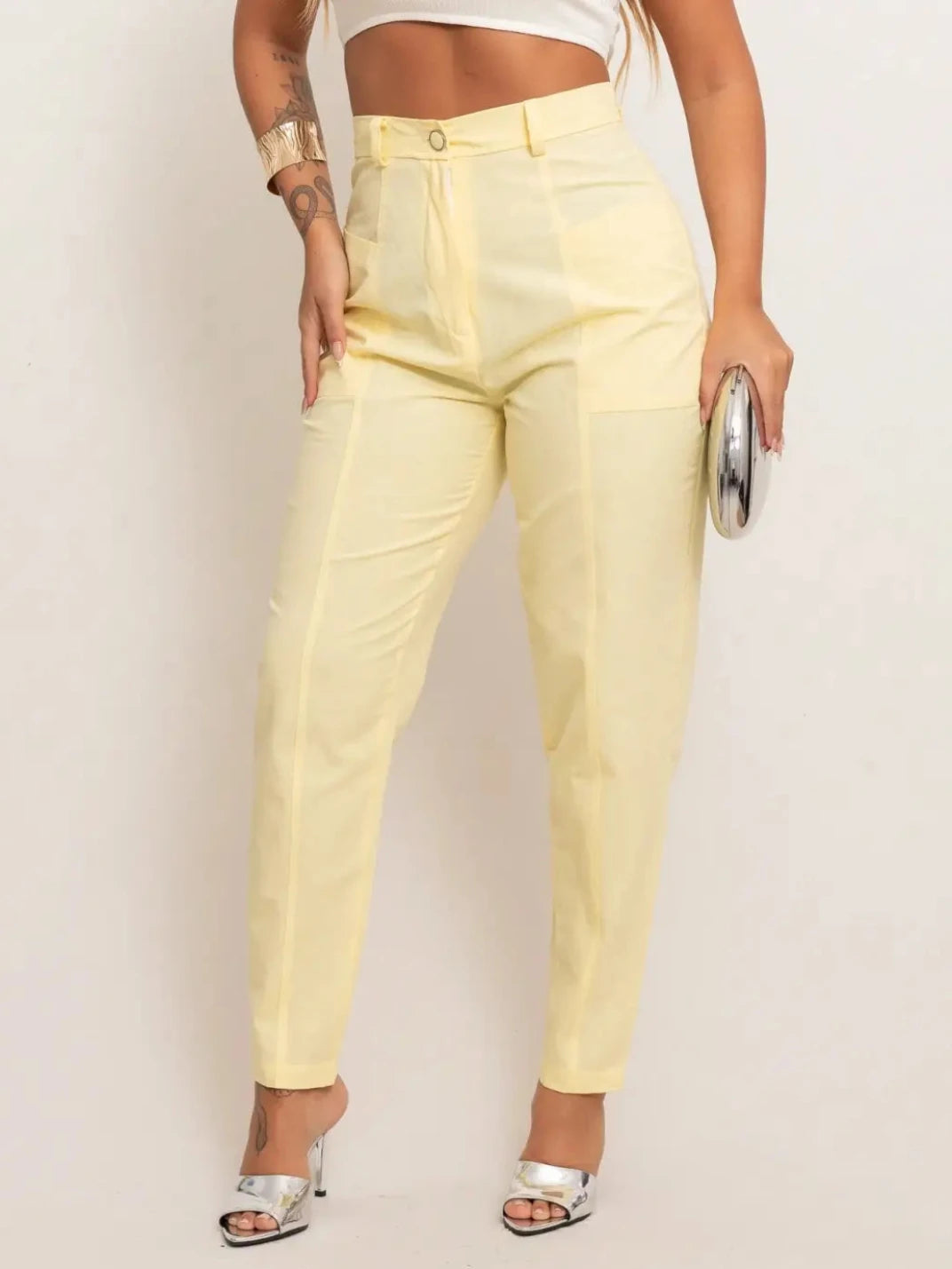 Calça de Linho Feminina Candy Amarelo - EstiloE, Calça Skinny, Calça Reta Feminina, Calça Feminina Casual, Calça Feminina, Calça de Linho Feminina, Calça de Linho Amarelo