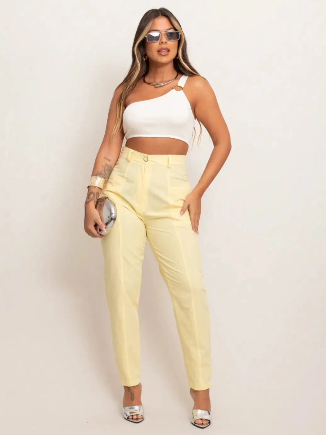 Calça de Linho Feminina Candy Amarelo - EstiloE, Calça Skinny, Calça Reta Feminina, Calça Feminina Casual, Calça Feminina, Calça de Linho Feminina, Calça de Linho Amarelo