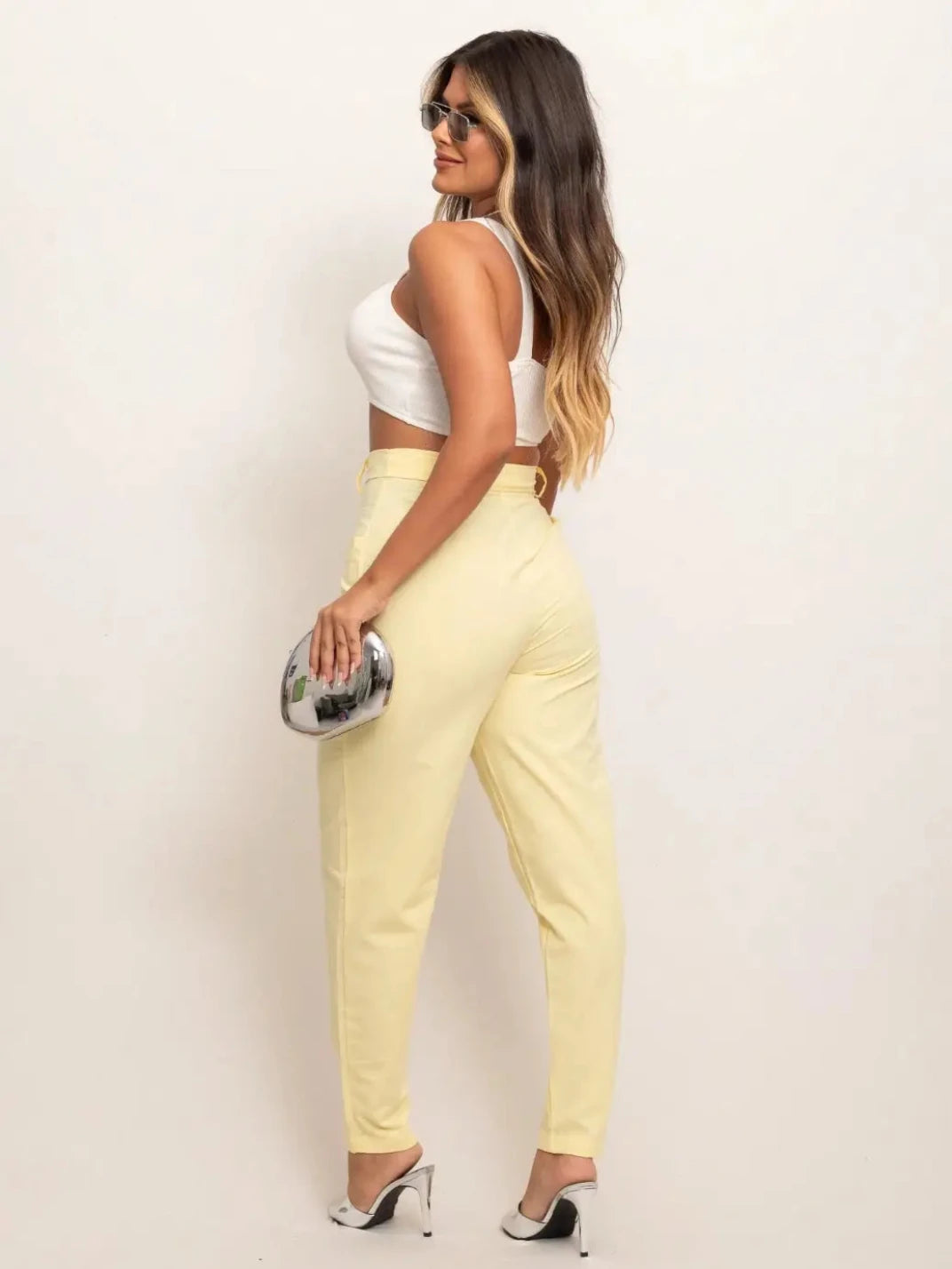 Calça de Linho Feminina Candy Amarelo - EstiloE, Calça Skinny, Calça Reta Feminina, Calça Feminina Casual, Calça Feminina, Calça de Linho Feminina, Calça de Linho Amarelo