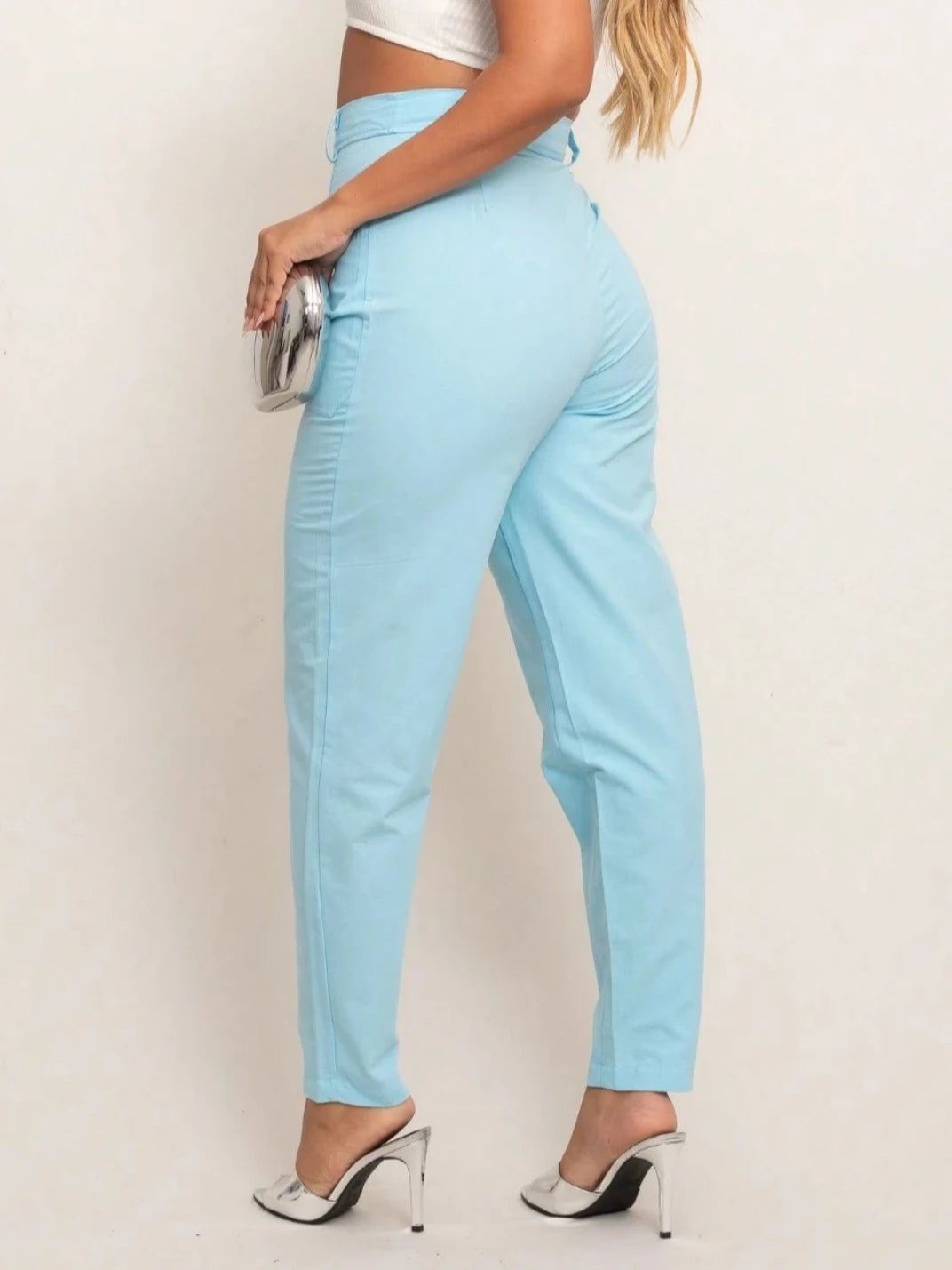 Calça de Linho Feminina Candy Azul - EstiloE, Calça Skinny, Calça Reta Feminina, Calça Feminina Casual, Calça Feminina, Calça de Linho Feminina, Calça de Linho Azul