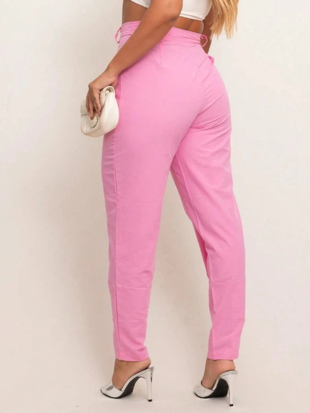 Calça de Linho Feminina Candy Rosa - EstiloE, Calça Skinny, Calça Reta Feminina, Calça Feminina Casual, Calça Feminina, Calça de Linho Feminina, Calça de Linho Rosa