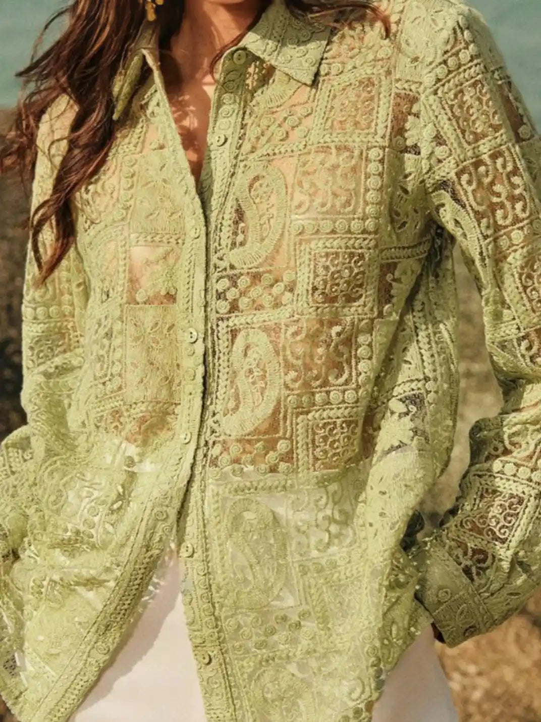 Camisa Feminina Manga Longa Bordada Verde - EstiloE, Camisa Manga Longa, Camisa Feminina Manga Longa, Camisa Feminina Bordada, Camisa Feminina Estampada, Camisa Feminina, Blusa Sofisticada, Blusa Manga Longa, Blusa Feminina Verde, Blusa Feminina, Blusa Bordada, Blusa Elegante