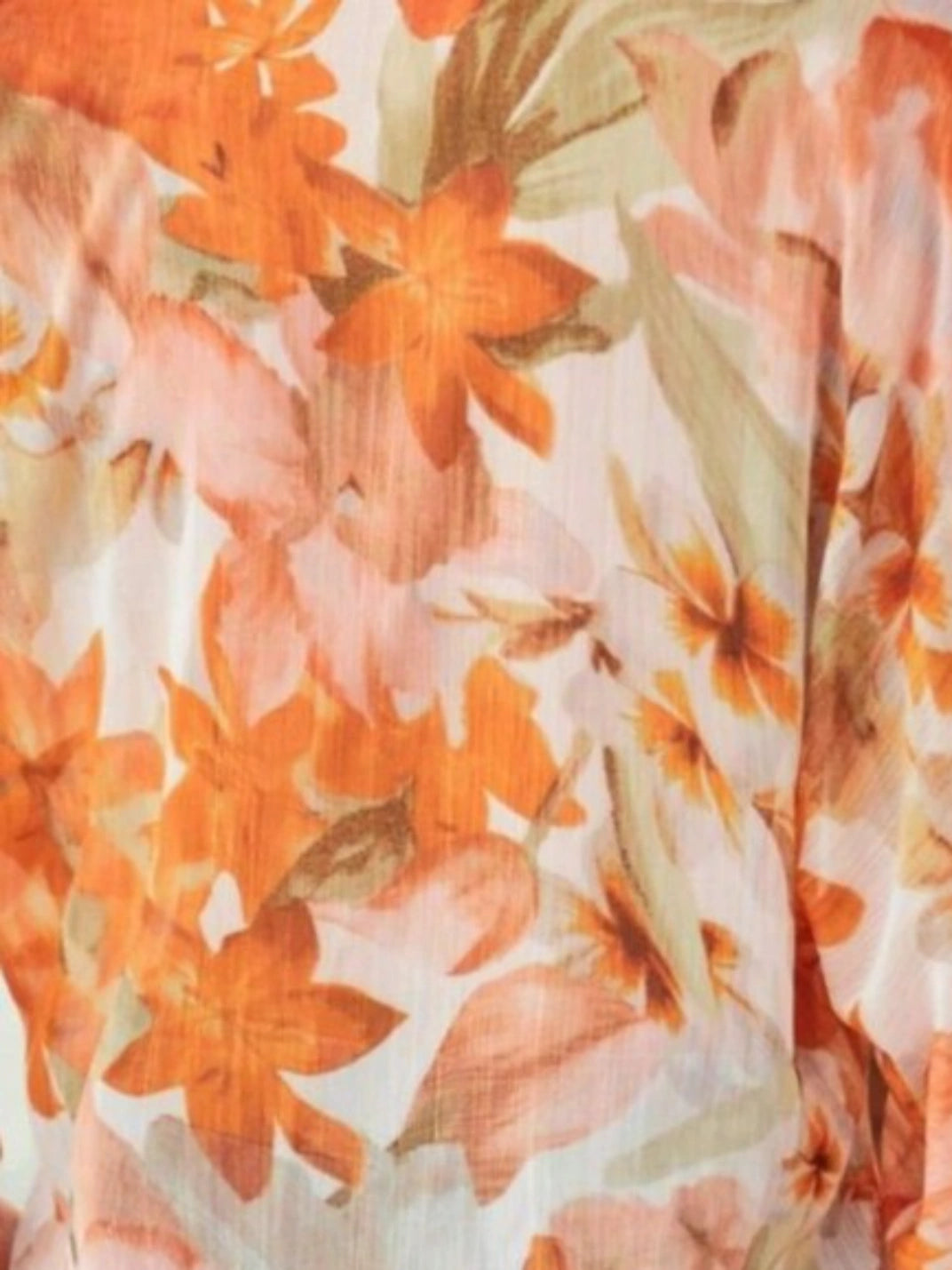 Camisa Feminina Manga Longa Floral Laranja - EstiloE, Camisa Feminina, Camisa Feminina Manga Longa, Camisa Feminina Estampada, Blusa Feminina, Blusa Manga Longa, Camisa Floral, Blusa Floral, Camisa Feminina Floral