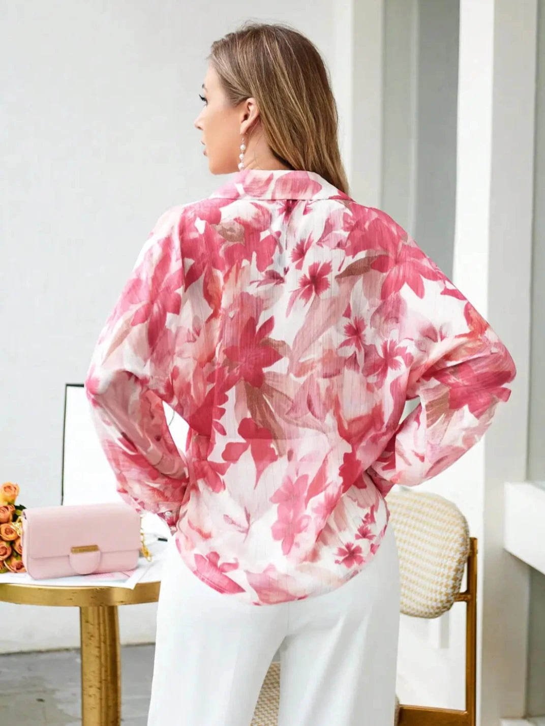 Camisa Feminina Manga Longa Floral - EstiloE, Camisa Feminina, Camisa Feminina Manga Longa, Camisa Feminina Estampada, Blusa Feminina, Blusa Manga Longa, Camisa Floral, Blusa Floral, Camisa Feminina Floral