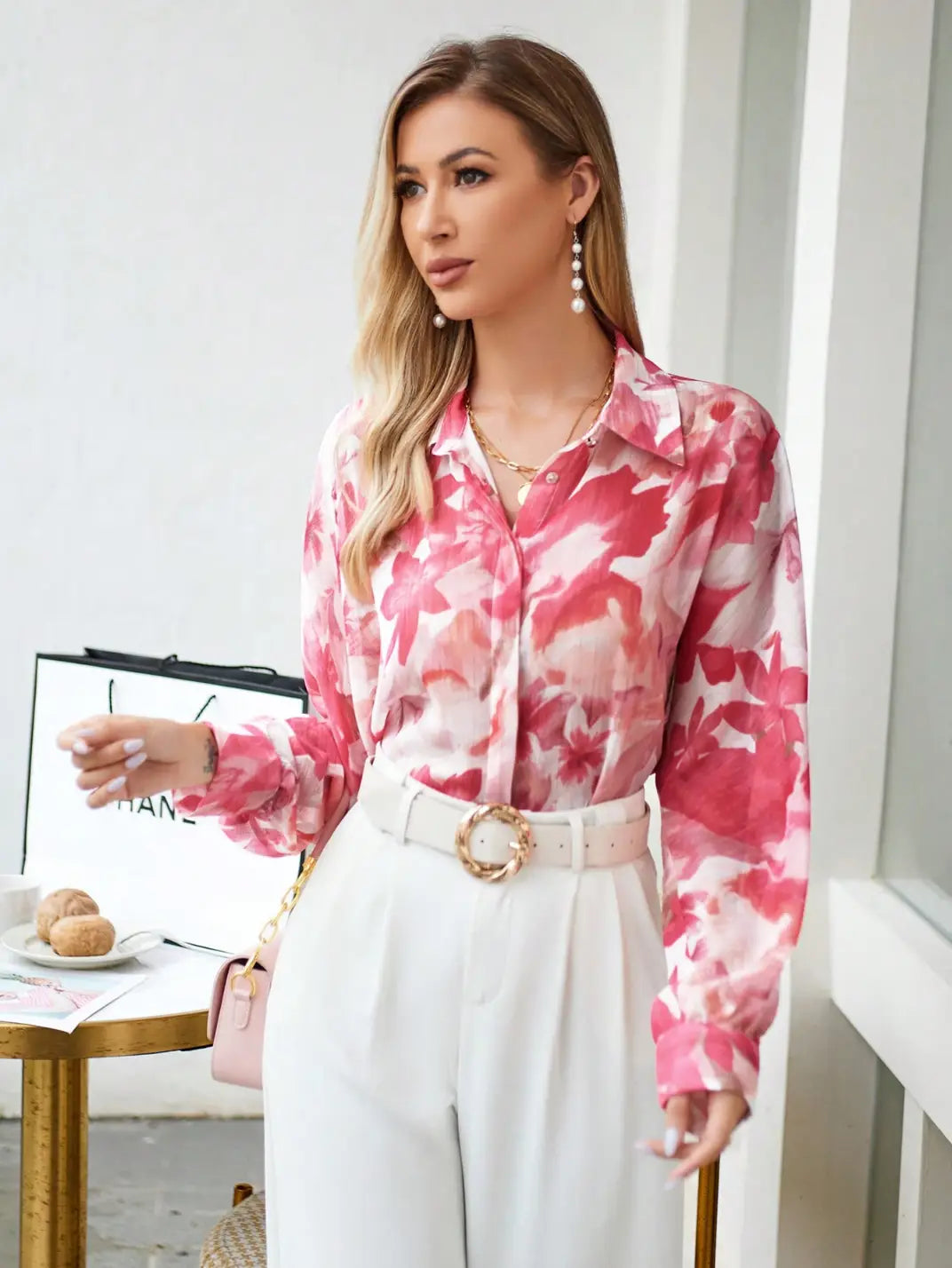 Camisa Feminina Manga Longa Floral - EstiloE, Camisa Feminina, Camisa Feminina Manga Longa, Camisa Feminina Estampada, Blusa Feminina, Blusa Manga Longa, Camisa Floral, Blusa Floral, Camisa Feminina Floral