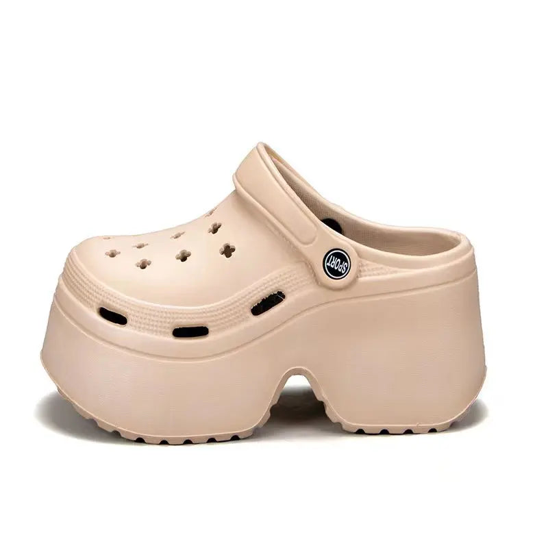 Clog Babuche Pataforma Alta Caqui, Babuche Plataforma, Chinelo Feminino, Clog, Babuche, Sandália Babuche, Clogs Femininos