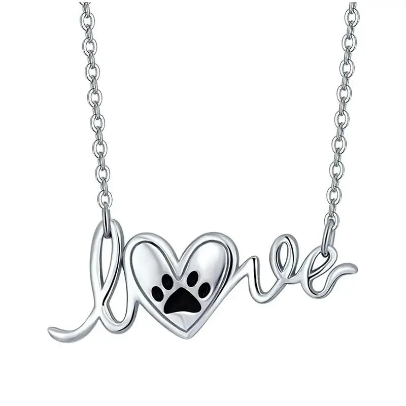 Colar Love Pet Prateado - Estilo.e