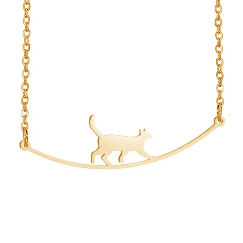 Colar Passeio de Gato Dourado - Estilo.e