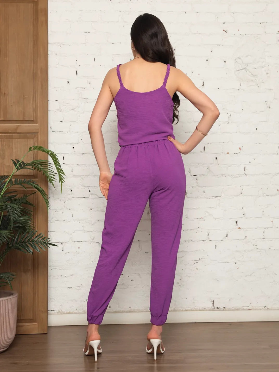 Conjunto Jogger e Regata Trança Roxo - EstiloE, Conjunto Feminino Calça e Blusa, Conjunto Feminino, Conjunto de Calça e Blusa, Conjunto Calça e Regata, Conjunto Calça e Blusa Feminino