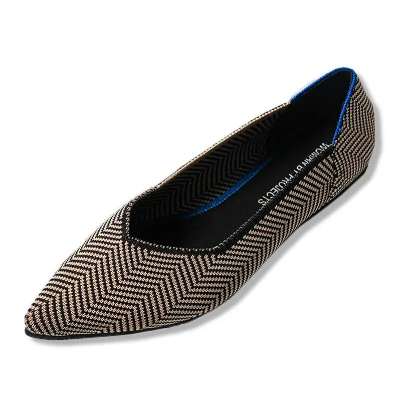 Sapatilha Feminina Bico Fino Chevron Chumbo - Estilo.e