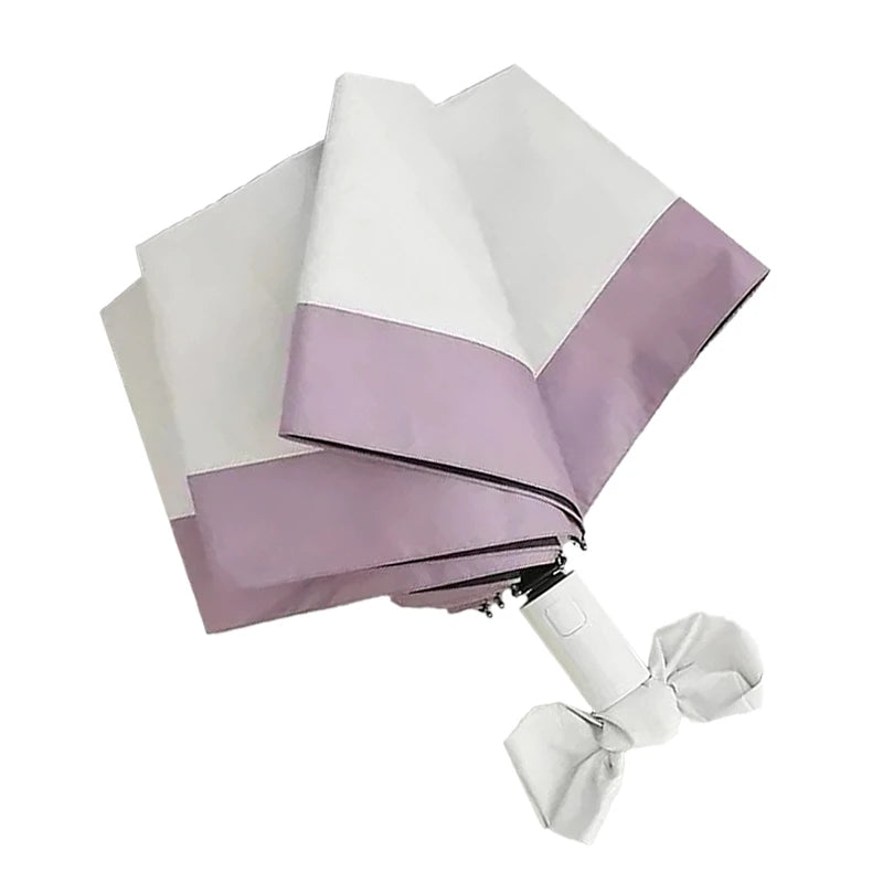 Sombrinha Automática Bicolor Lilac Branco - Estilo.E, Sombrinha, Sombrinha Automática, Sombrinha com Proteção Solar, Sombrinha Mini, Mini Guarda Chuva, Sombrinha Pequena, Guarda Chuva de Bolsa, Sombrinha de Chuva