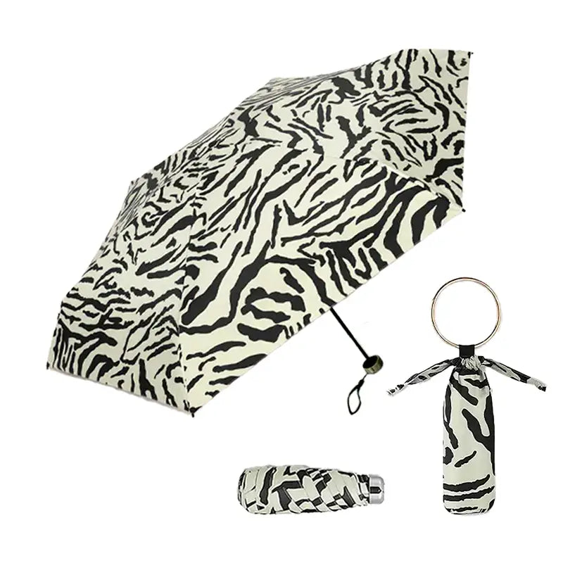 Sombrinha Mini Argola Animal Zebra - Estilo.E, Sombrinha, Sombrinha com Proteção Solar, Sombrinha Mini, Mini Guarda Chuva, Sombrinha Pequena, Guarda Chuva de Bolsa, Sombrinha de Chuva