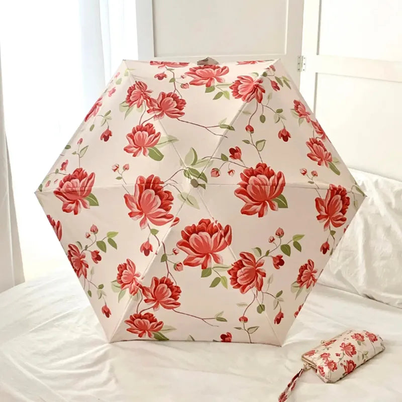 Sombrinha Mini Bolsa Estampa Flor - Estilo.E, Sombrinha, Sombrinha com Proteção Solar, Sombrinha Mini, Mini Guarda Chuva, Sombrinha Pequena, Guarda Chuva de Bolsa, Sombrinha de Chuva