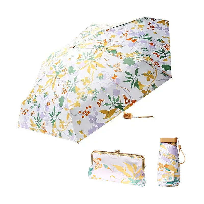 Sombrinha Mini Bolsa Estampa Folha - Estilo.E, Sombrinha, Sombrinha com Proteção Solar, Sombrinha Mini, Mini Guarda Chuva, Sombrinha Pequena, Guarda Chuva de Bolsa, Sombrinha de Chuva