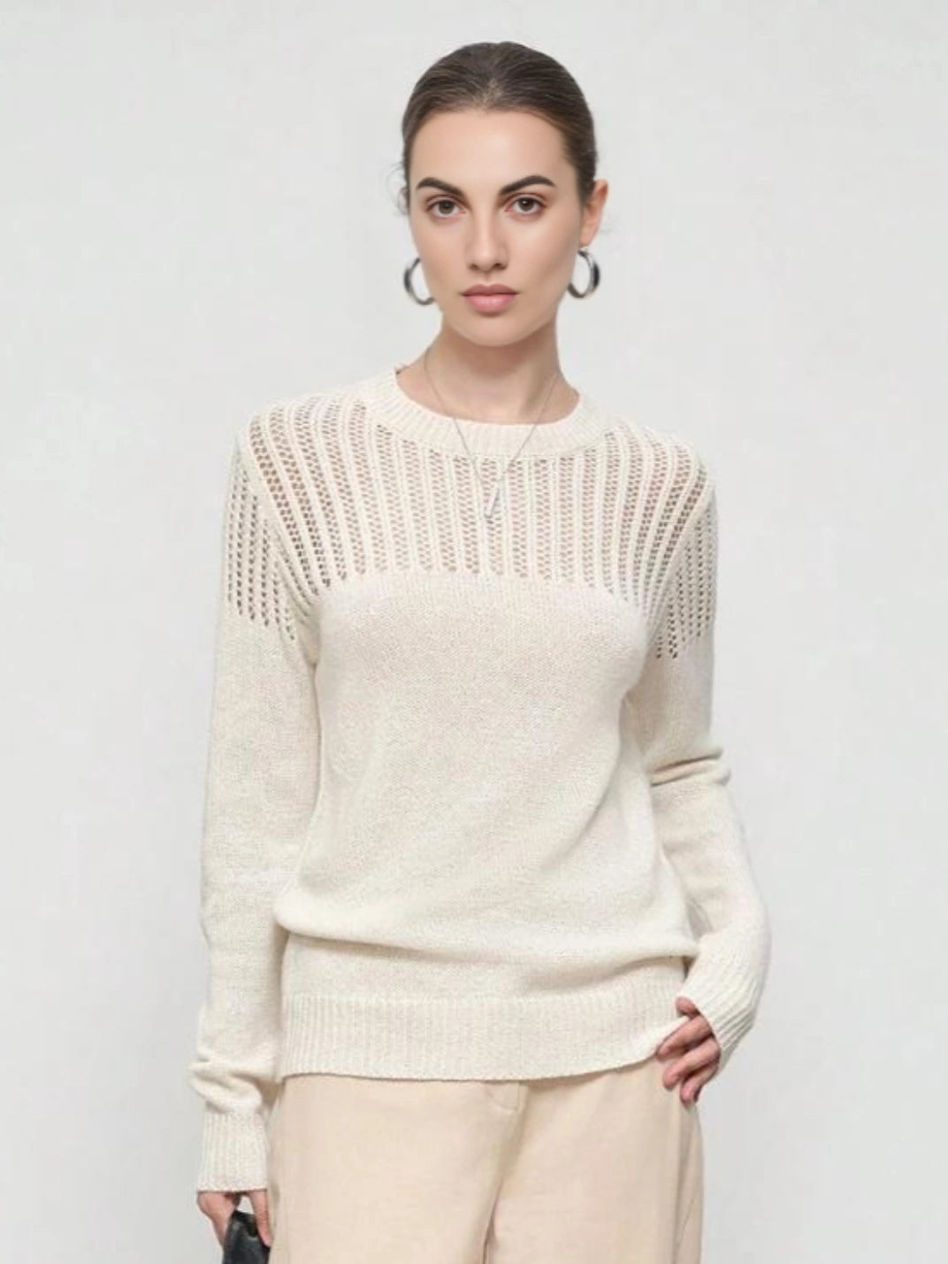 Suéter Feminino Tricot Ombro Ponto Vazado - EstiloE, Suéter Feminino, Suéter Tricot, Tricô Feminino, Suéter Elegante, Suéter de Lã, Suéter Clássico de Lã, Moda Feminina, Blusão Feminino, Blusa de Tricot