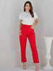 Calça Feminina de Linho Básica Vermelha - EstiloE, Calça Skinny, Calça Reta Feminina, Calça Feminina Casual, Calça Feminina, Calça de Linho Feminina, Calça de Linho Vermelha