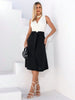 Saia Midi Linho Evasê Bolsos e Cinto Preto EstiloE, Saia Midi, Saia Linho, Saia Feminina, Saia Casual, Saia Soltinha, Saia com Bolso, Saia Evasê, Saia Midi Linho Preto